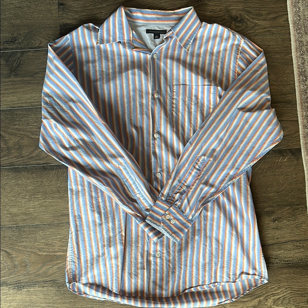 Banana Republic Blue and Orange Casual Button Down Shirt